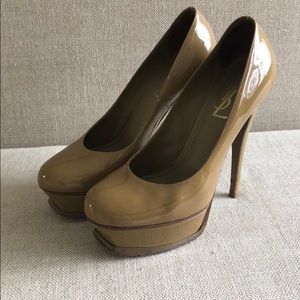 YSL pumps, tan color